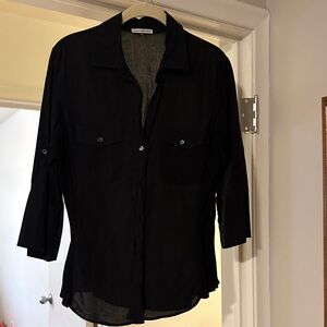 James Perse Black Button-Up Shirt